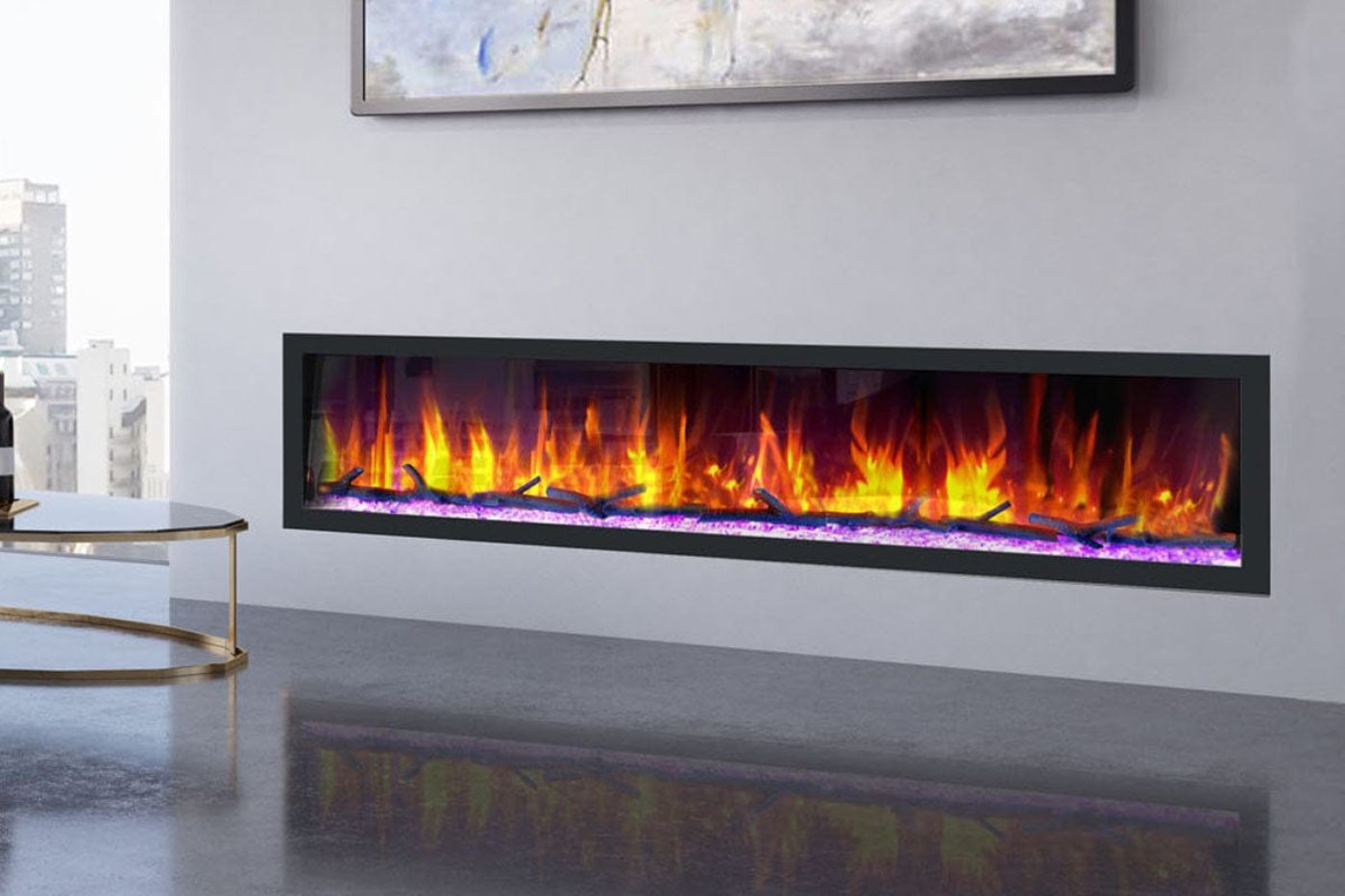 Dynasty Cascade 82'' Recessed Linear Electric Fireplace - DY-BTX82