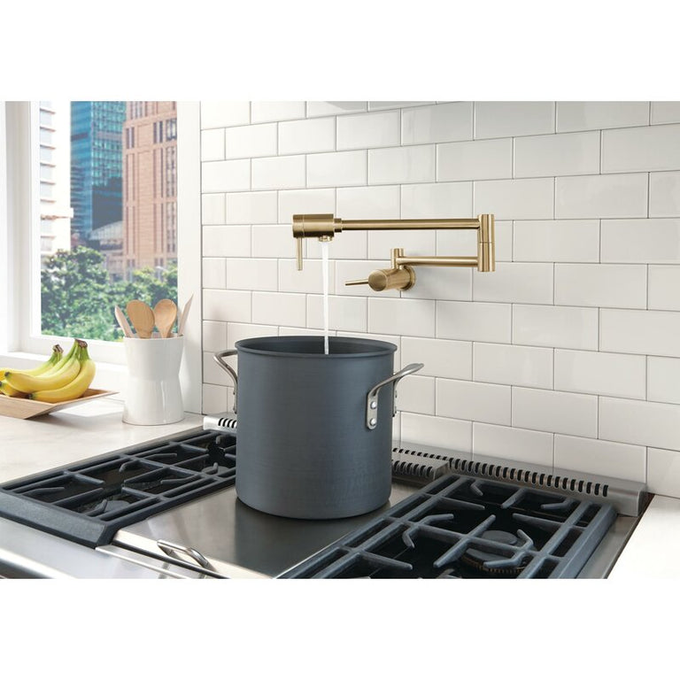 Delta Wall Mount Contemporary Pot Filler in in Champagne Bronze - 1165LF-CZ