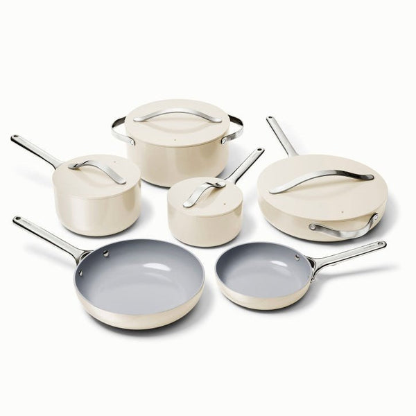 Caraway Deluxe Cookware Set in Cream - Backyard Provider