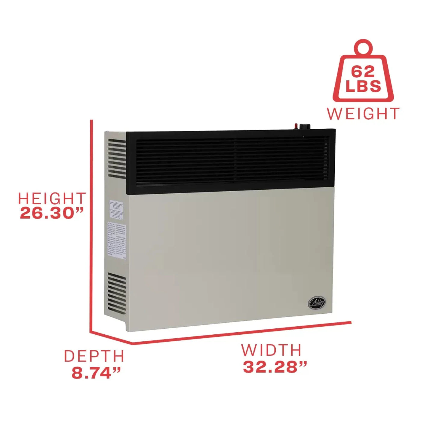 US stove 25,000 BTU direct vent propane wall heater