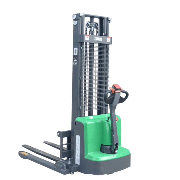 EKKO Full Powered Straddle Stacker 2800 lb Capacity 119" Height - EB13E-LI