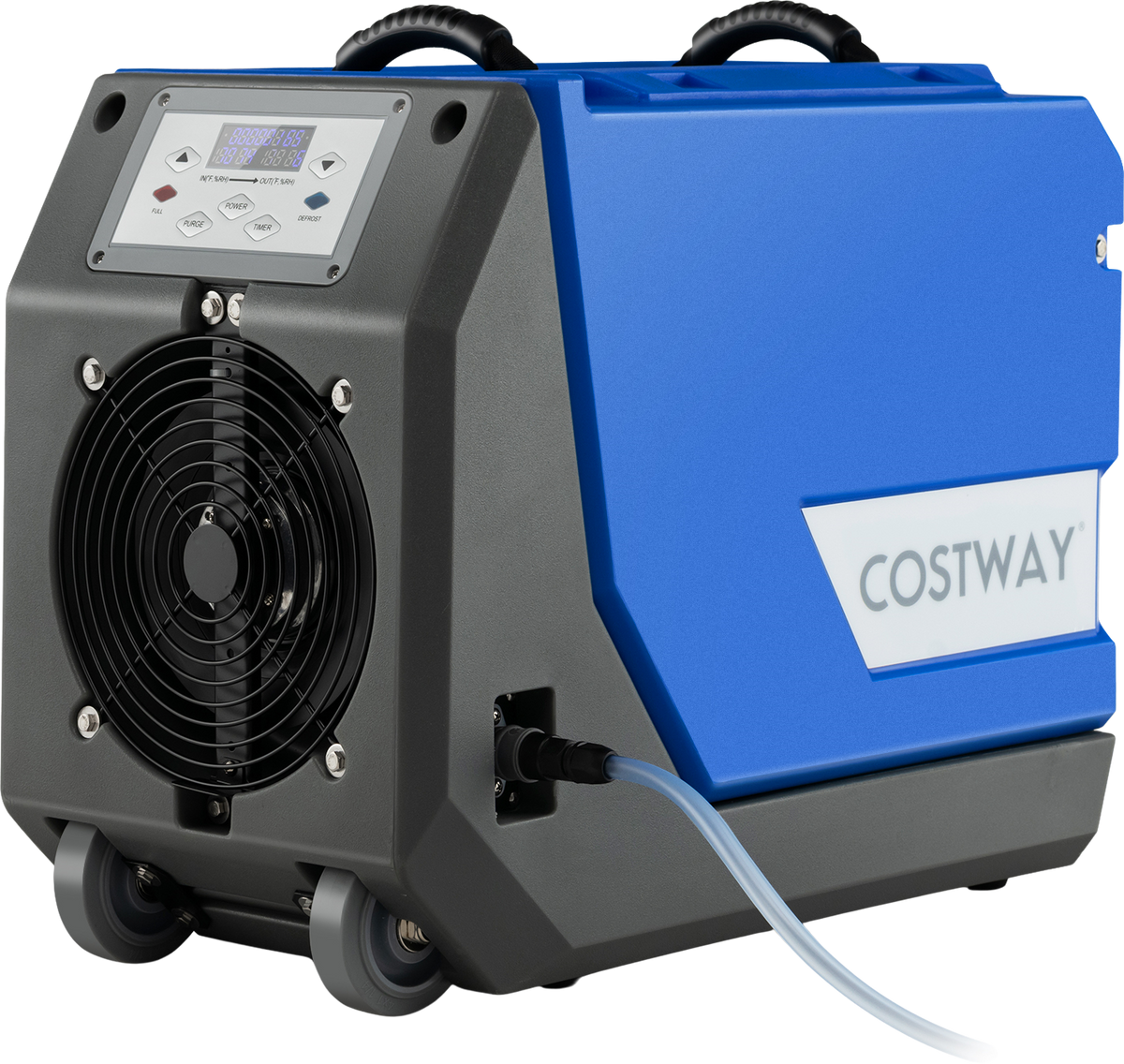 Costway Dehumidifier Commercial 180 Pints 341 CFM Basement/Crawl Space Pump And Drain Hose Blue New - ES10196US-BL