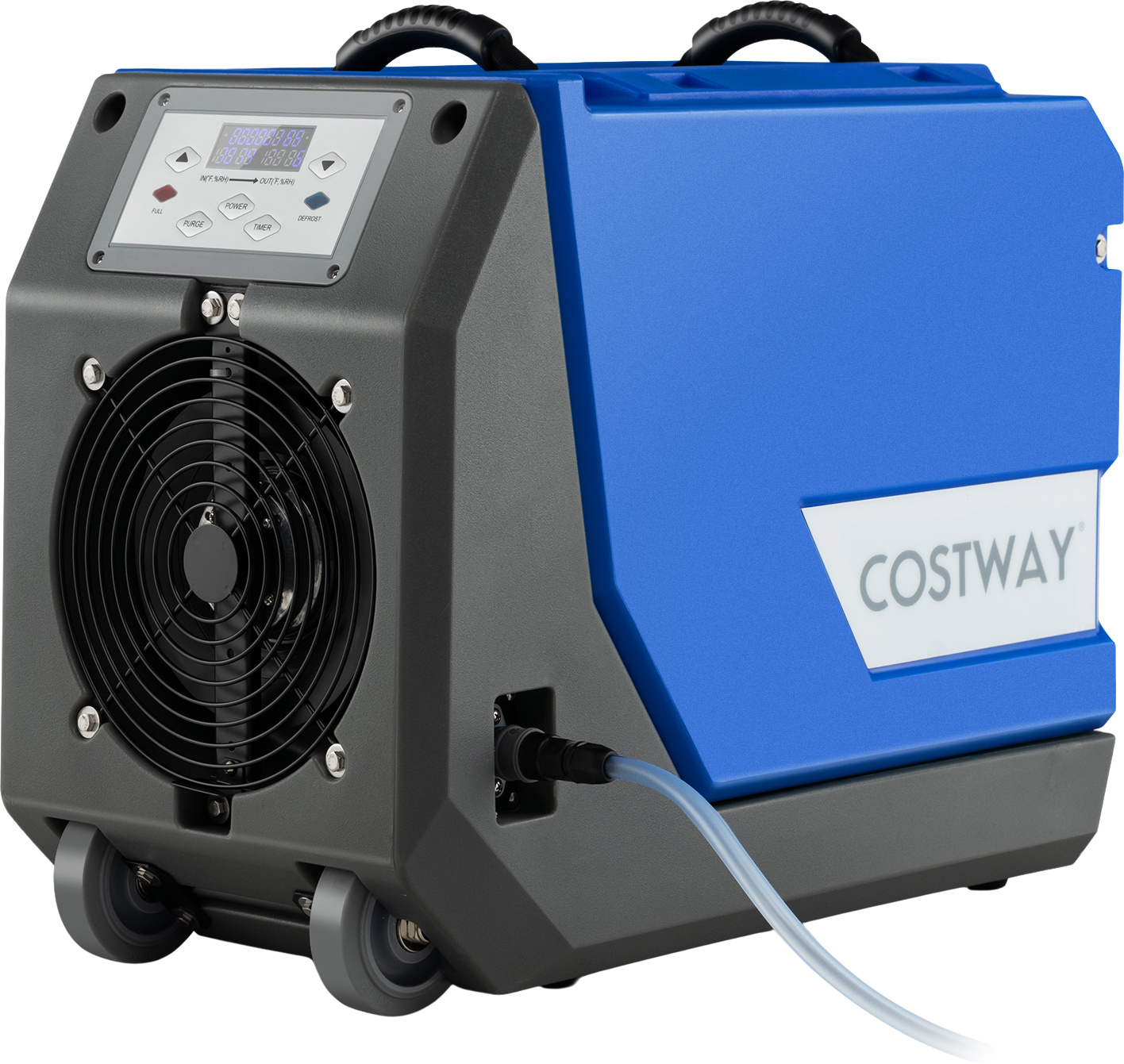 Costway Dehumidifier Commercial 180 Pints 341 CFM Basement/Crawl Space Pump And Drain Hose Blue New - ES10196US-BL