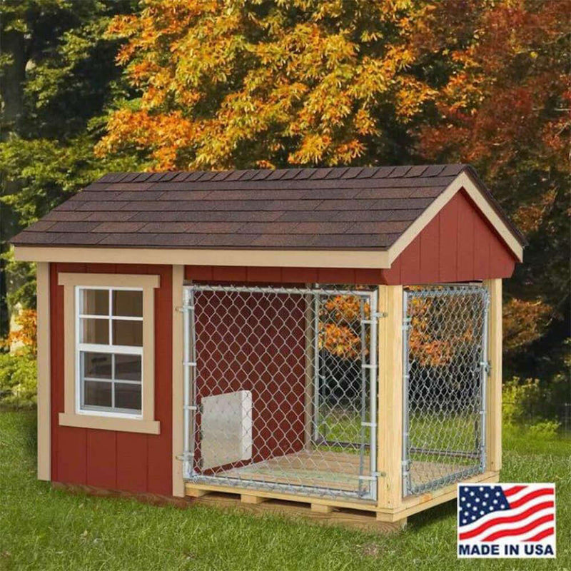 EZ-Fit 4x7 Dog Kennel Shed Kit with Run - kennel4x7