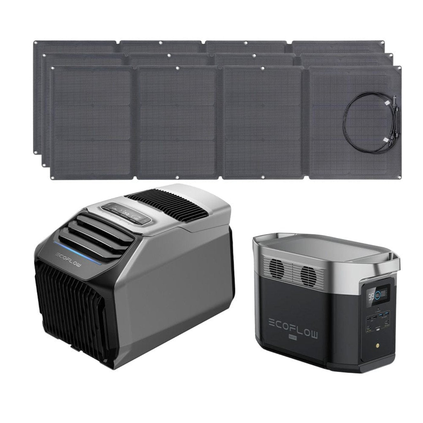 EcoFlow WAVE 2 Portable AC + DELTA Max 1600 + 110W Portable Solar Panel