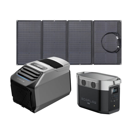 EcoFlow WAVE 2 Portable AC + DELTA Max 2000 + 160W Portable Solar Panel