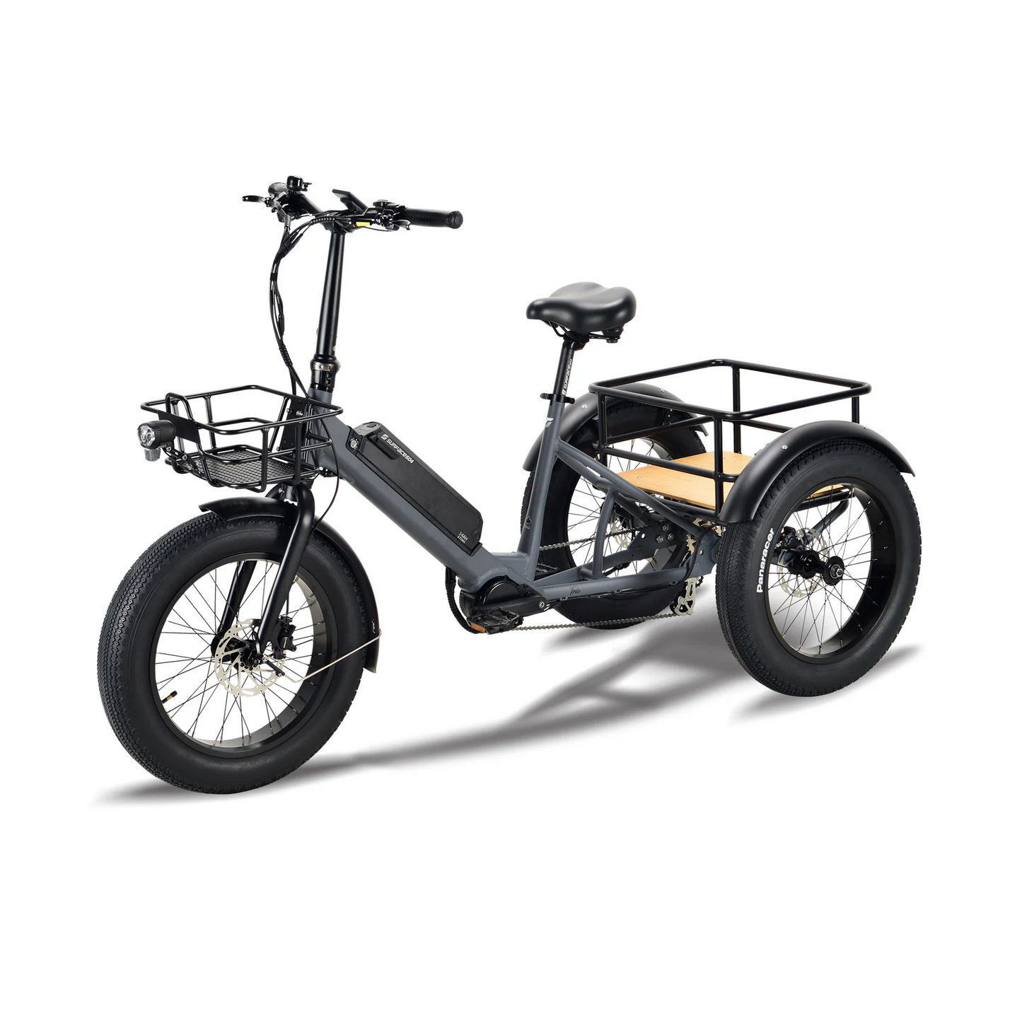 Surface 604 500W 48V Trio Mid Drive Folding Step-Thru Fat Tire Trike Electric Bike - EB-S6-TRIO-GRY