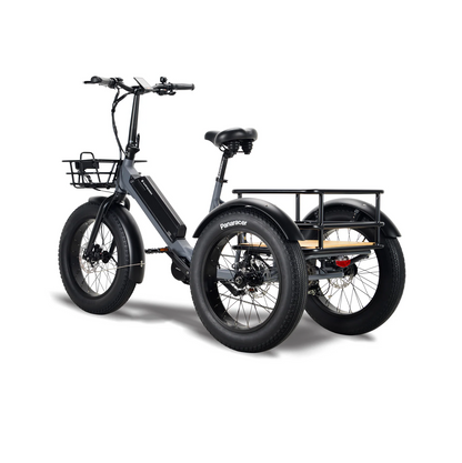 Surface 604 500W 48V Trio Mid Drive Folding Step-Thru Fat Tire Trike Electric Bike - EB-S6-TRIO-GRY