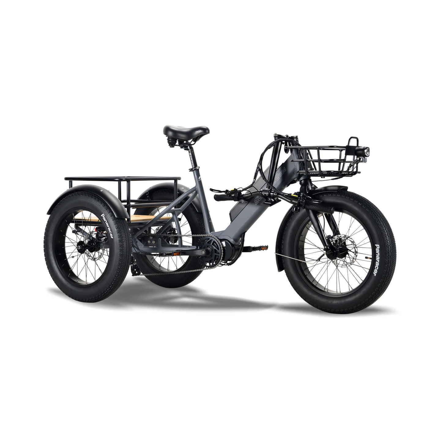 Surface 604 500W 48V Trio Mid Drive Folding Step-Thru Fat Tire Trike Electric Bike - EB-S6-TRIO-GRY