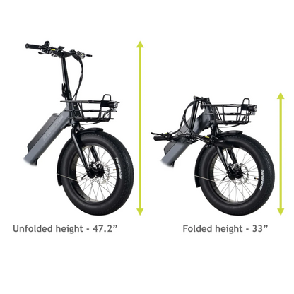 Surface 604 500W 48V Trio Mid Drive Folding Step-Thru Fat Tire Trike Electric Bike - EB-S6-TRIO-GRY