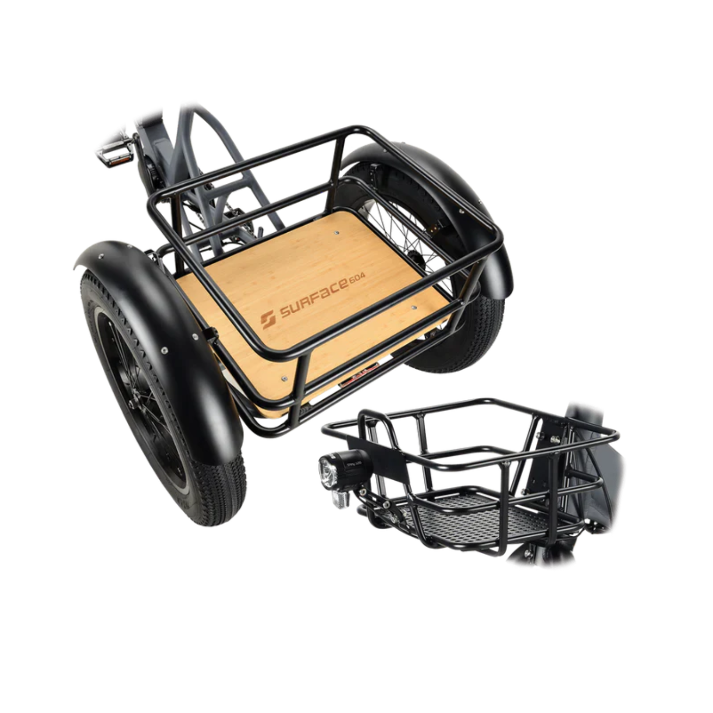 Surface 604 500W 48V Trio Mid Drive Folding Step-Thru Fat Tire Trike Electric Bike - EB-S6-TRIO-GRY