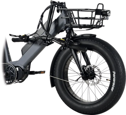 Surface 604 500W 48V Trio Mid Drive Folding Step-Thru Fat Tire Trike Electric Bike - EB-S6-TRIO-GRY