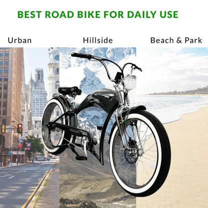 Tracer 500W 26" Twenty5 DS Cruiser Electric Bike - MB-EB-TWENTY5-DS-BK