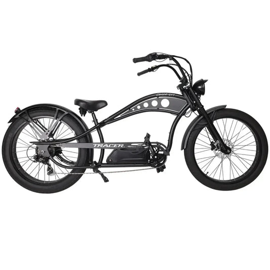 Tracer 750W 48V Chico GT7 Chopper Stretch Cruiser Fat Tire Electric Bike - EB-TC-CHICO-MBK