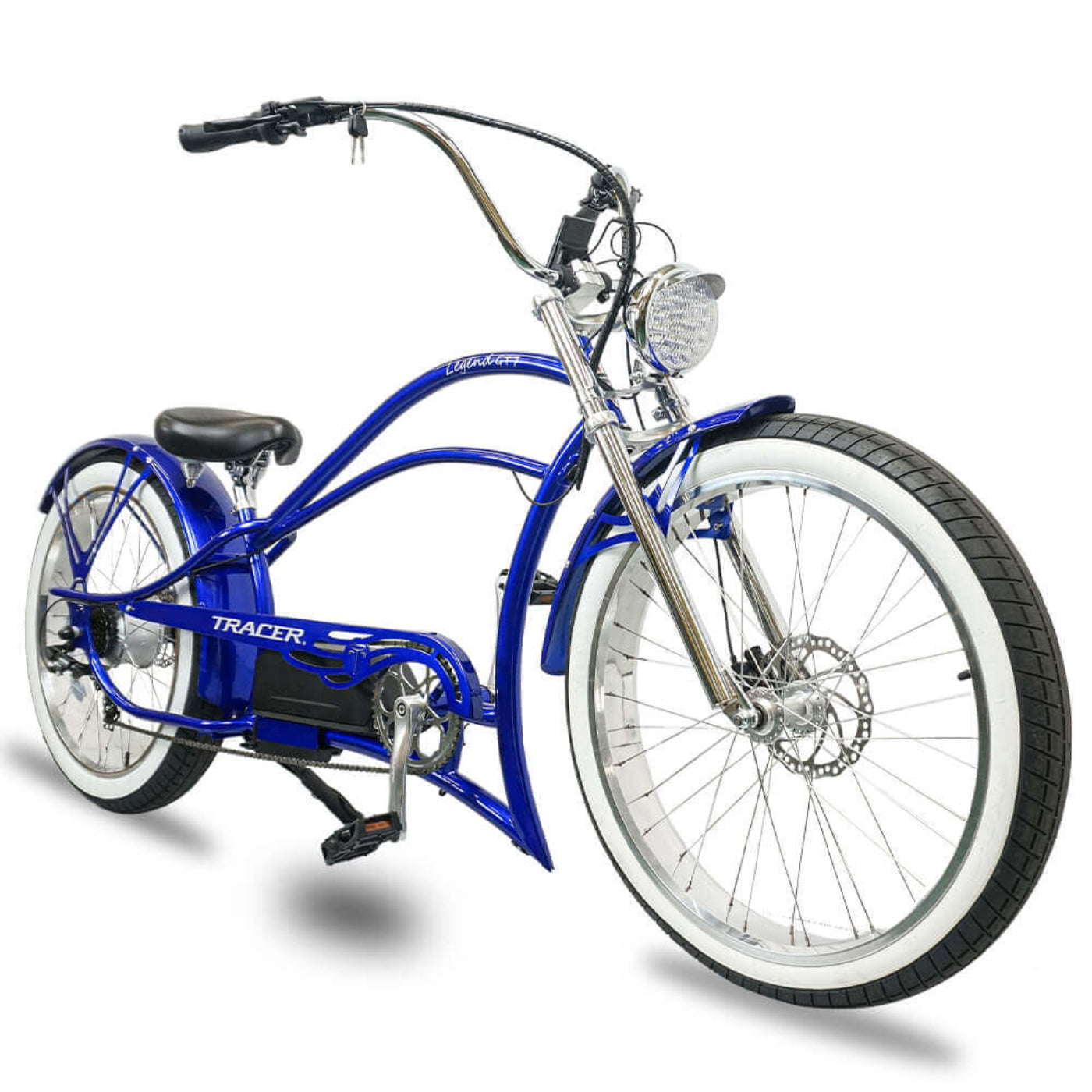 Tracer 1000W 48V Legend GT7 Chopper Stretch Cruiser Fat Tire Electric Bike