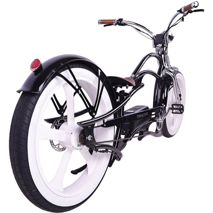 Tracer 800W 48V Raptor Pro DS Chopper Stretch Cruiser Fat Tire Electric Bike - EB-MB-RAPTOR PRO DS-WHI/WHI