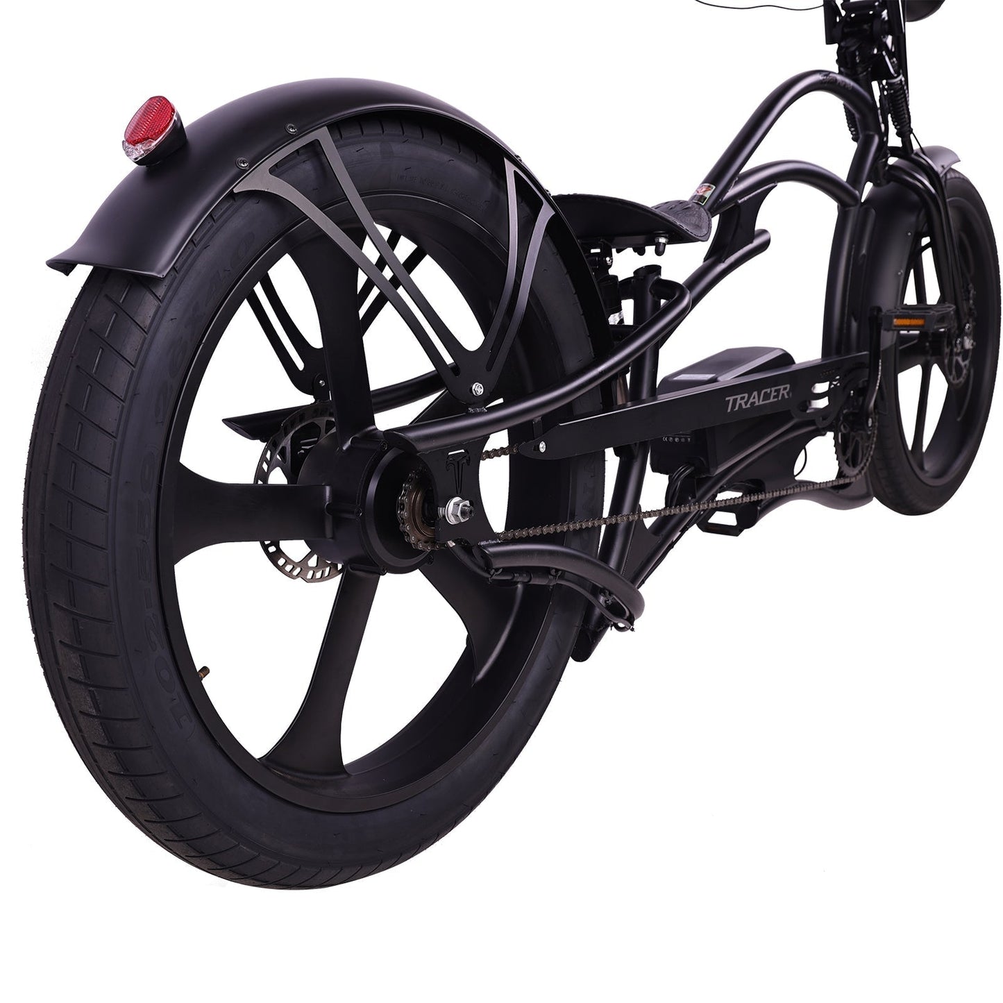 Tracer 800W 48V Raptor Pro DS Chopper Stretch Cruiser Fat Tire Electric Bike - EB-MB-RAPTOR PRO DS-WHI/WHI