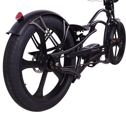 Tracer 800W 48V Raptor Pro DS Chopper Stretch Cruiser Fat Tire Electric Bike - EB-MB-RAPTOR PRO DS-WHI/WHI