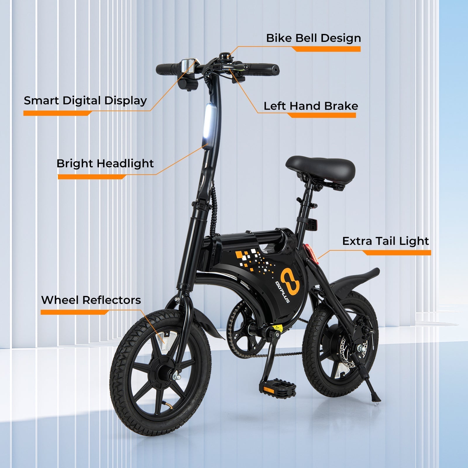 Costway Folding Electric Bike 350W 36V 15 MPH 20 Mile Range New - SP38112US