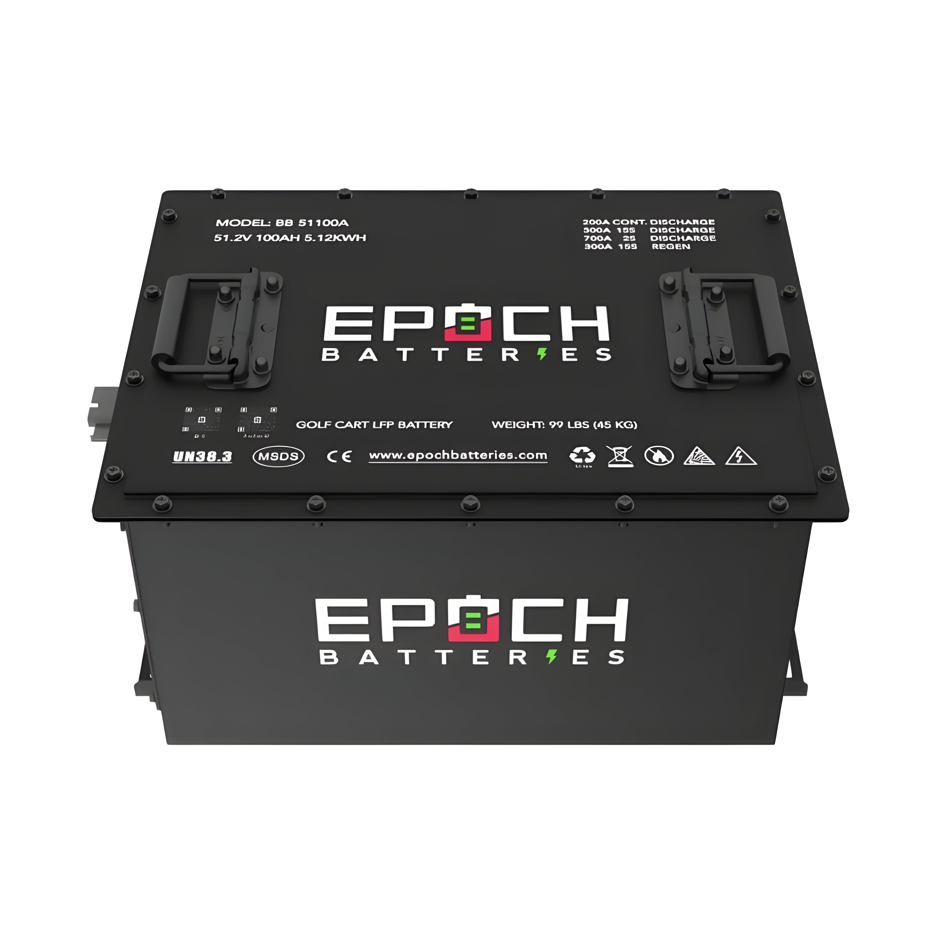 Epoch 48V 100Ah (Club Car) Lithium (LiFePO4) Golf Cart Battery - Complete Kit - BB51100A-1