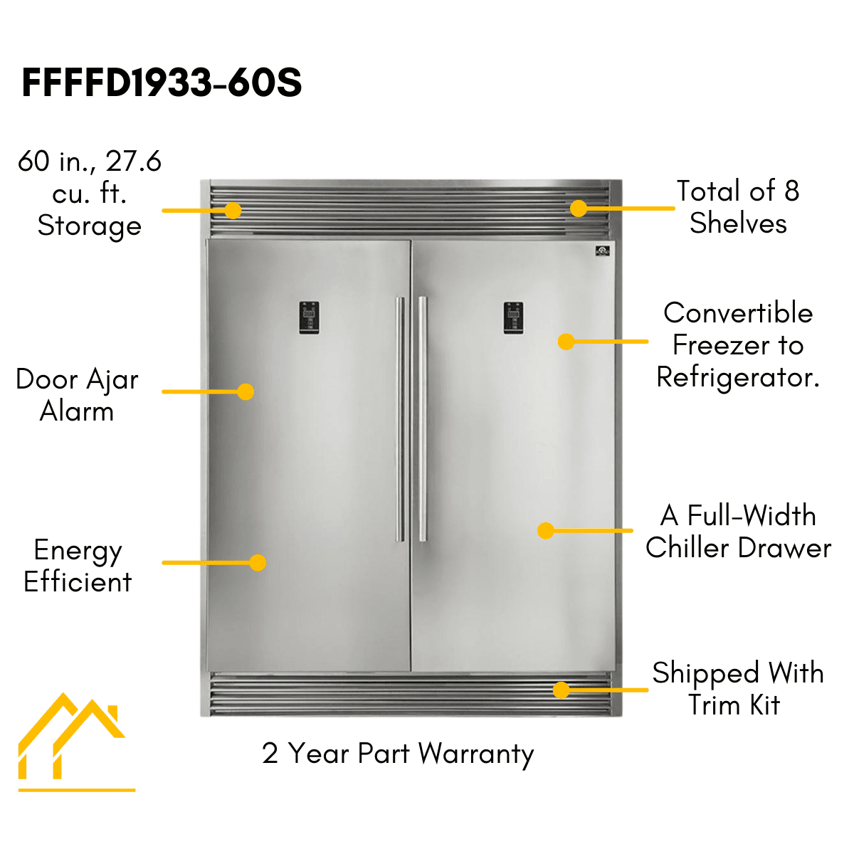 Forno Appliance Package - 48 Inch Gas Range, 60 Inch Refrigerator, Microwave Drawer, Dishwasher, AP-FFSGS6244-48-7