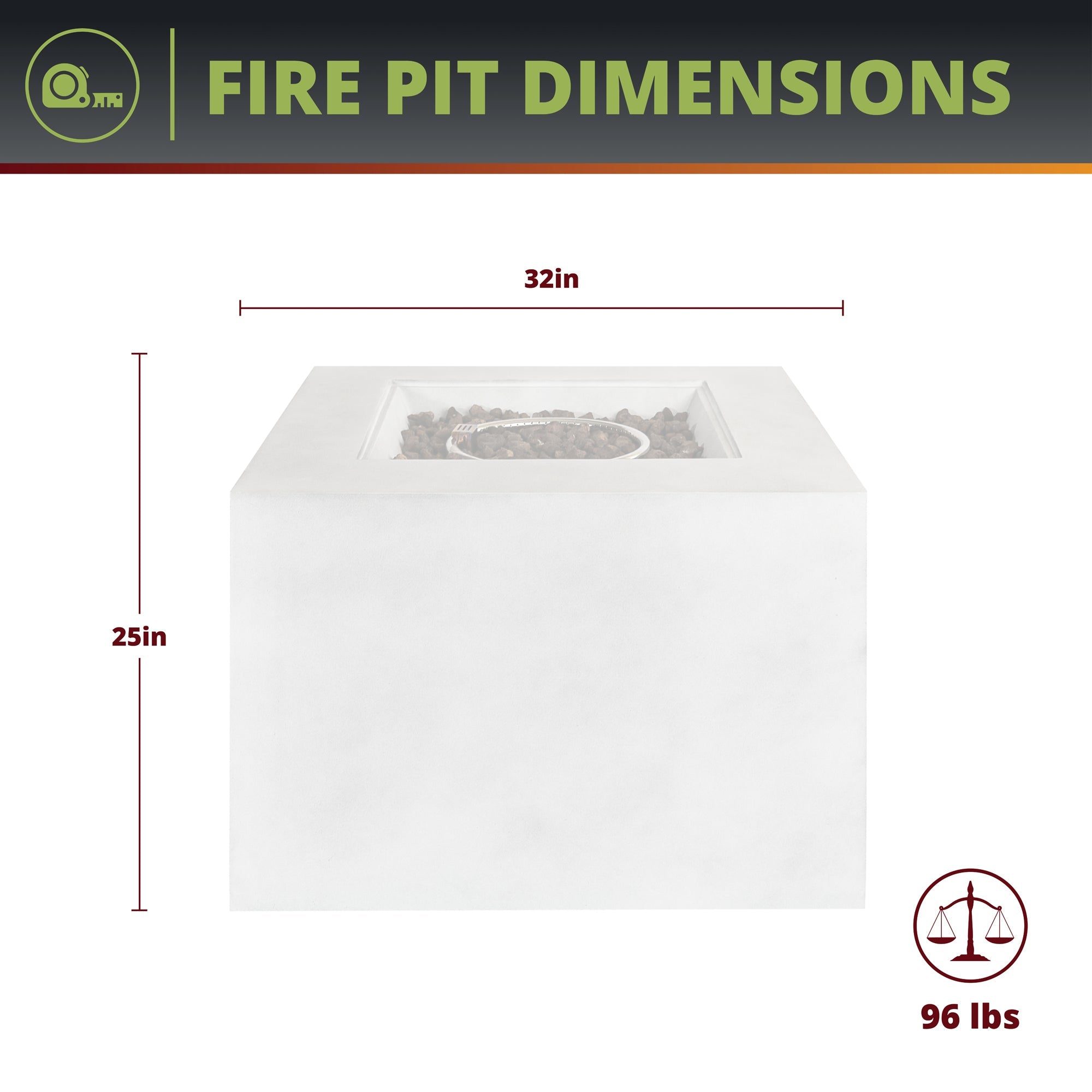 Kai 32" Outdoor Concrete Fire Pit for Patio