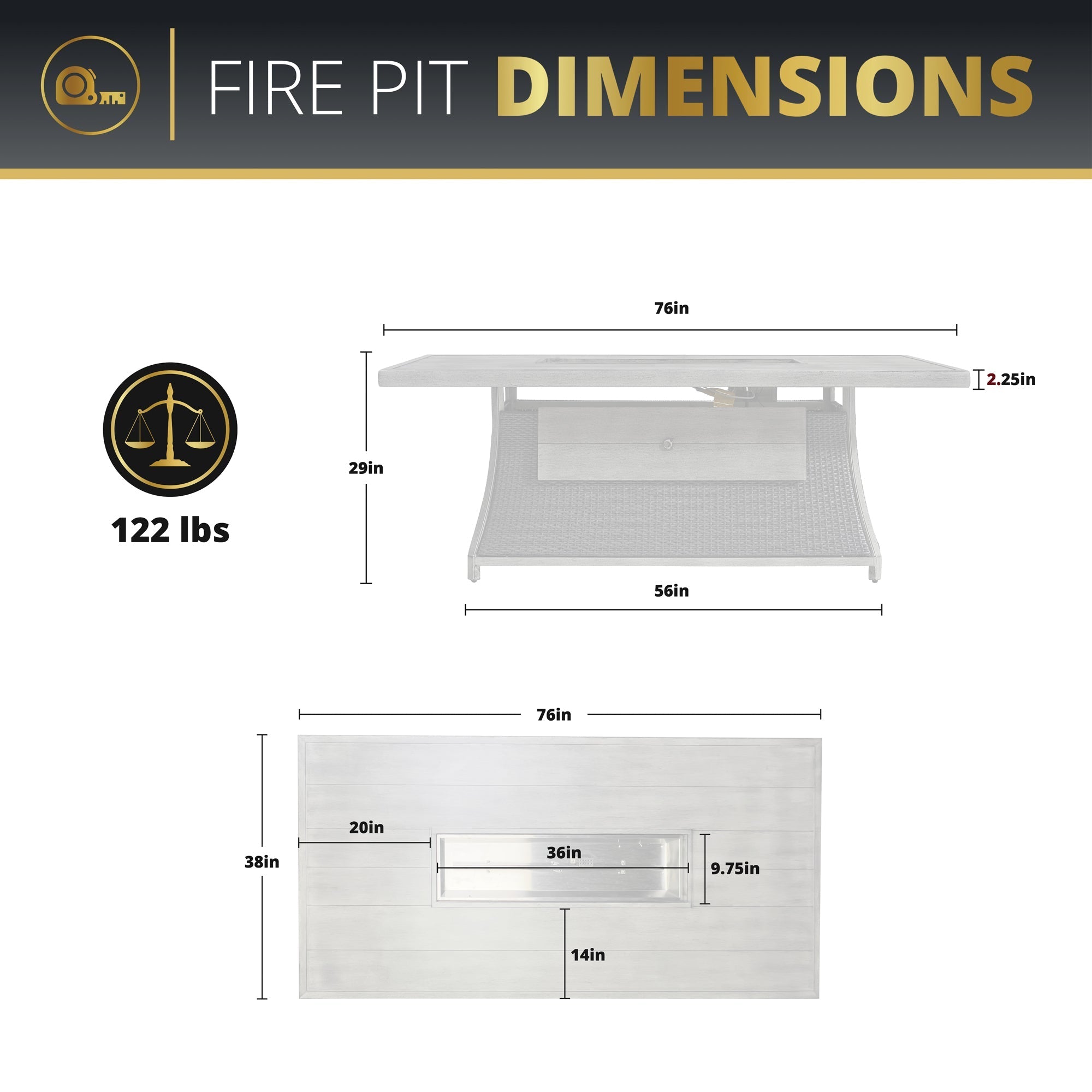 Isla 7-Piece Outdoor Fire Pit Dining Table Set for Patio