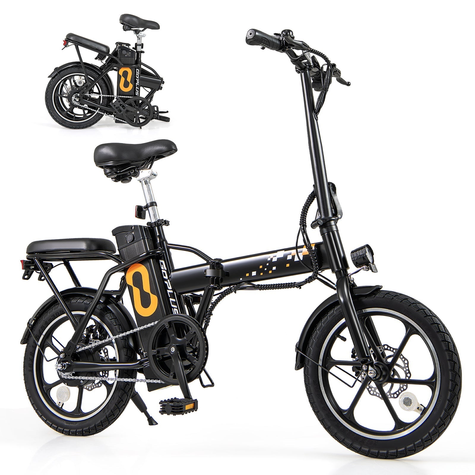 Costway Folding Electric Bike with Dual Disc Brakes 500W 20 MPH 37 Mile Range New - SP38244US