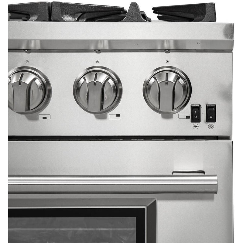 Forno Appliace Package - 36 Inch Gas Burner/Electric Oven Pro Range, Wall Mount Range Hood, Refrigerator, Microwave Drawer, Dishwasher, AP-FFSGS6187-36-W-8