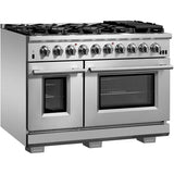 Forno Appliance Package - 48 Inch Pro Gas Range, Refrigerator, Microwave Drawer, Dishwasher, AP-FFSGS6260-48-7