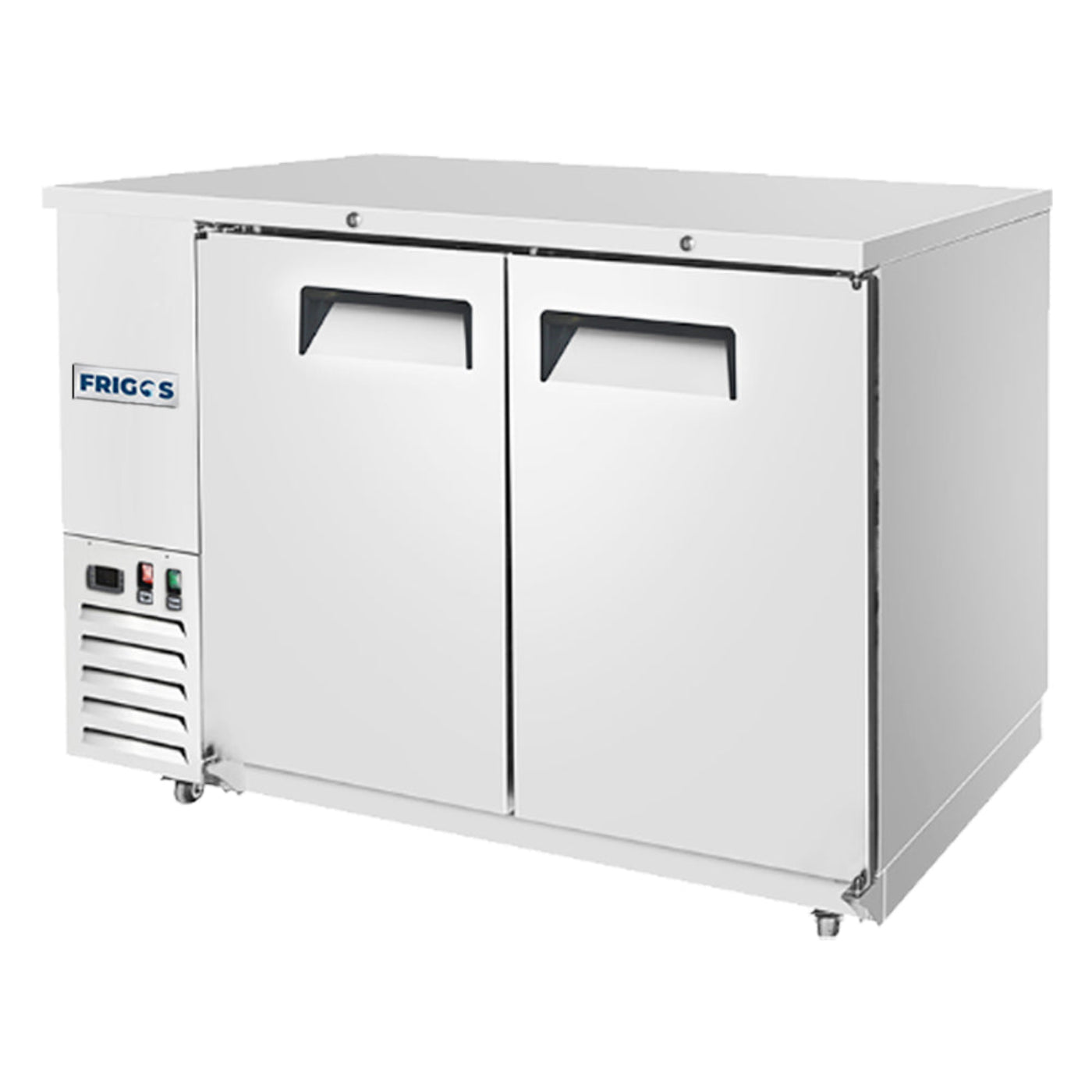 Frigos  58" Two Solid Door Stainless Steel Back Bar Refrigerator - FGA-BBR-2D-59