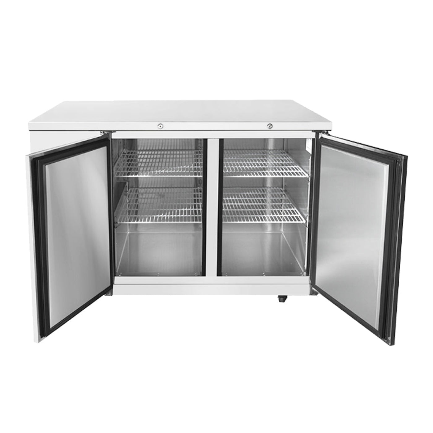 Frigos  58" Two Solid Door Stainless Steel Back Bar Refrigerator - FGA-BBR-2D-59