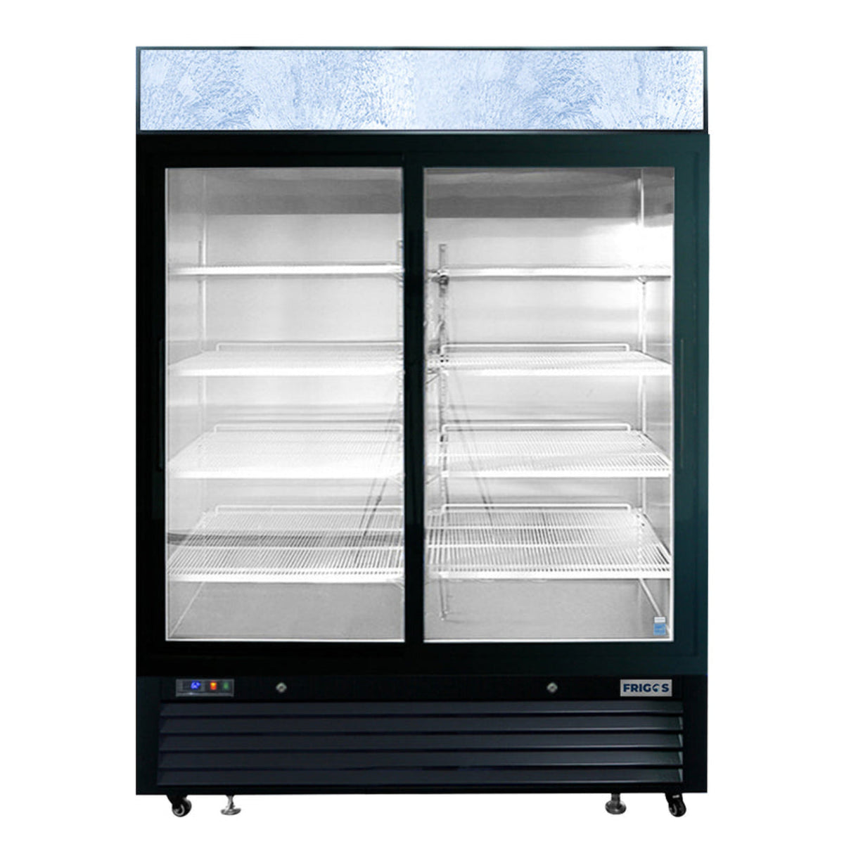 Frigos  54" Two Glass Door Black Steel Exterior Refrigerator Merchandiser 45 Cu. Ft. - FGA-MGDR-2SD-54