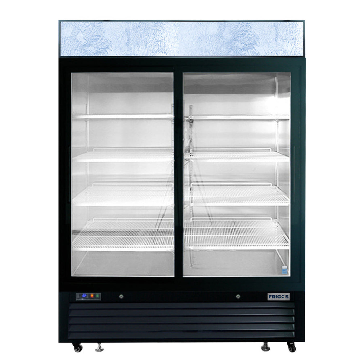 Frigos  54" Two Glass Door Black Steel Exterior Refrigerator Merchandiser 45 Cu. Ft. - FGA-MGDR-2SD-54