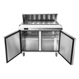 Frigos  48" Two Door Refrigerated Sandwich Prep Table (12) 1/6 size pans - FGA-SPT-12P-48