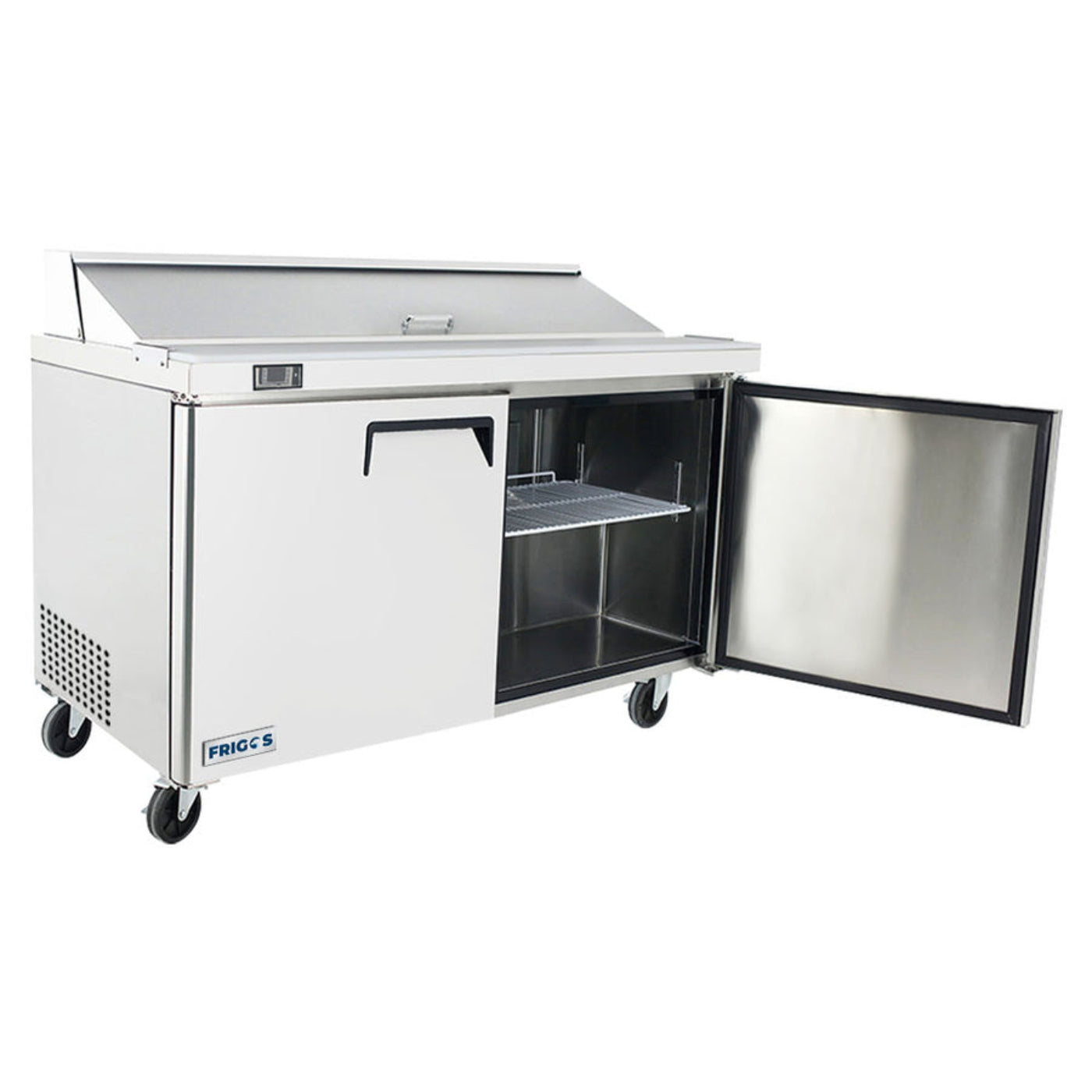 Frigos 60" Two Door Refrigerated Sandwich Prep Table (16) 1/6 size pans -  FGA-SPT-16P-60