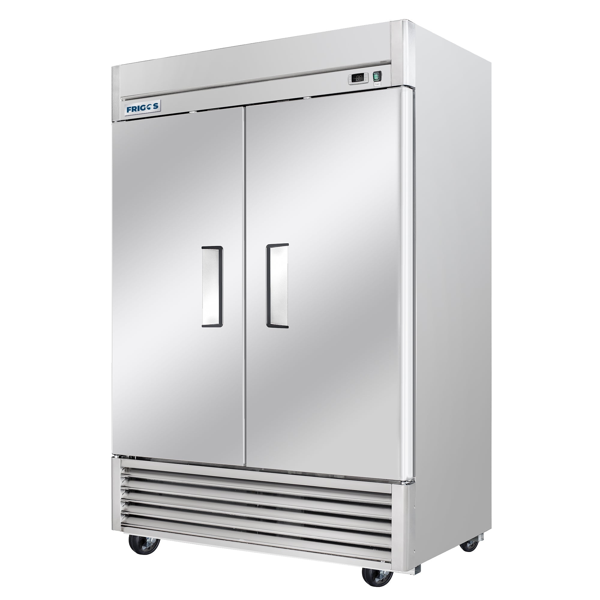 Frigos 54" Commercial Reach-In Refrigerator, 2 Solid Doors, 47 Cu Ft, Aluminum Interior, Stainless Steel Floor – FG-RF-2D