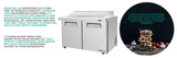 Frigos 48" Sandwich & Salad Prep Table Refrigerator, 2 Doors, Aluminum Interior, Stainless Steel Floor – FG-SWPT-48