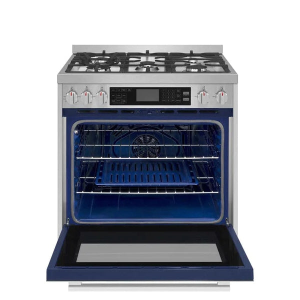 ROBAM 30-Inch 5 Cu. Ft. Oven Dual Fuel Gas Range with 5 Sealed Brass Burners in Stainless Steel - G517K