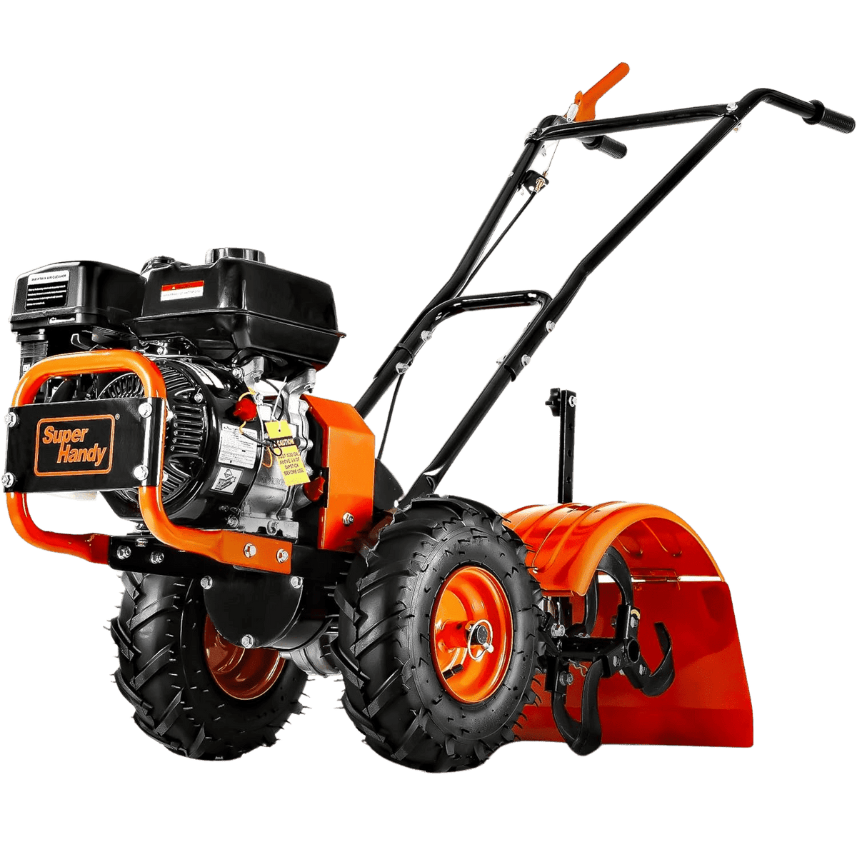 Super Handy GUO116 Rear Tine Tiller Cultivator 16” Width 12" Depth 7HP 209cc 4 Stroke Gas Motor 12 Steel Adjustable Tines New