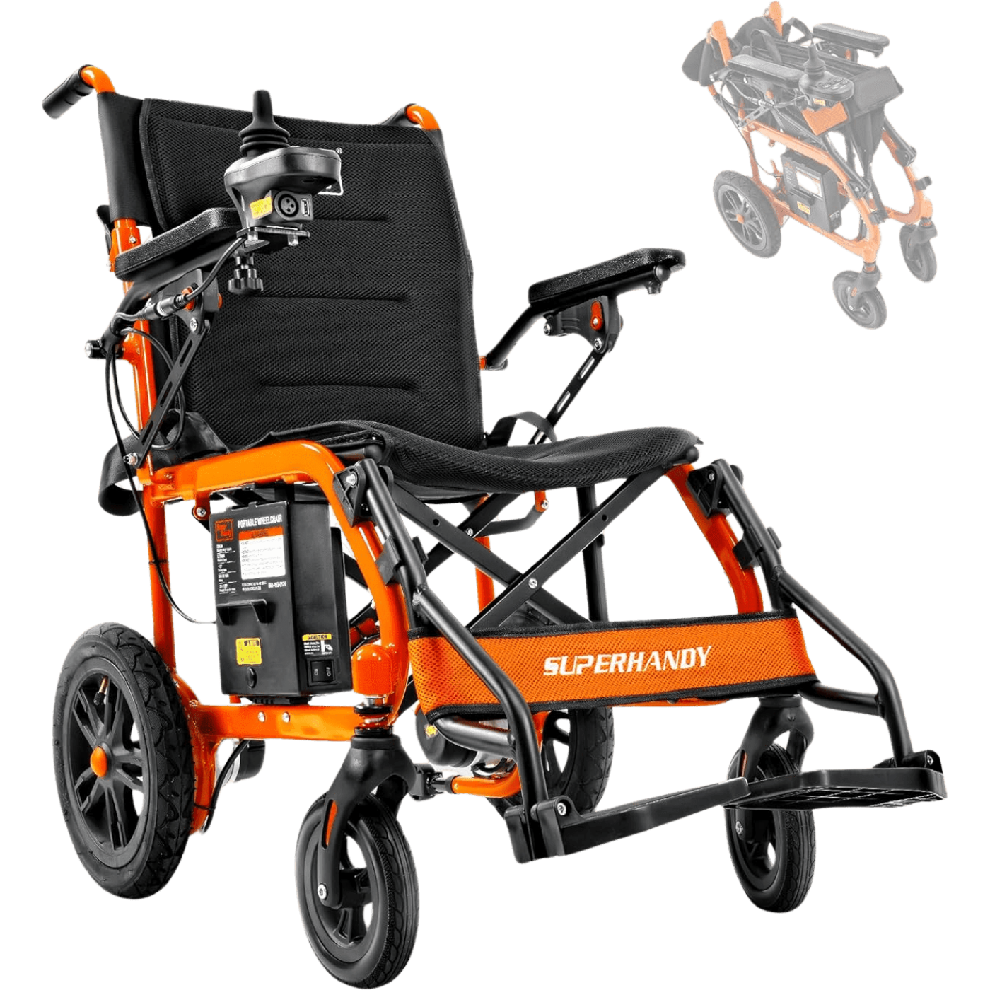 Super Handy GUT155 Foldable Electric Wheelchair 24V 6Ah 250W 3.7 MPH Max Speed 6 Mile Range New