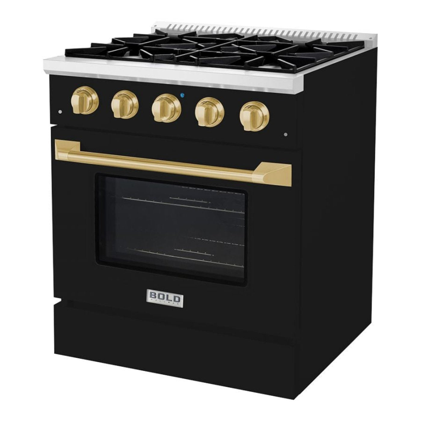 Hallman BOLD 30" 4.2 Cu.Ft. 4 Burner Freestanding Dual Fuel Range and Electric Oven - HBRDF30