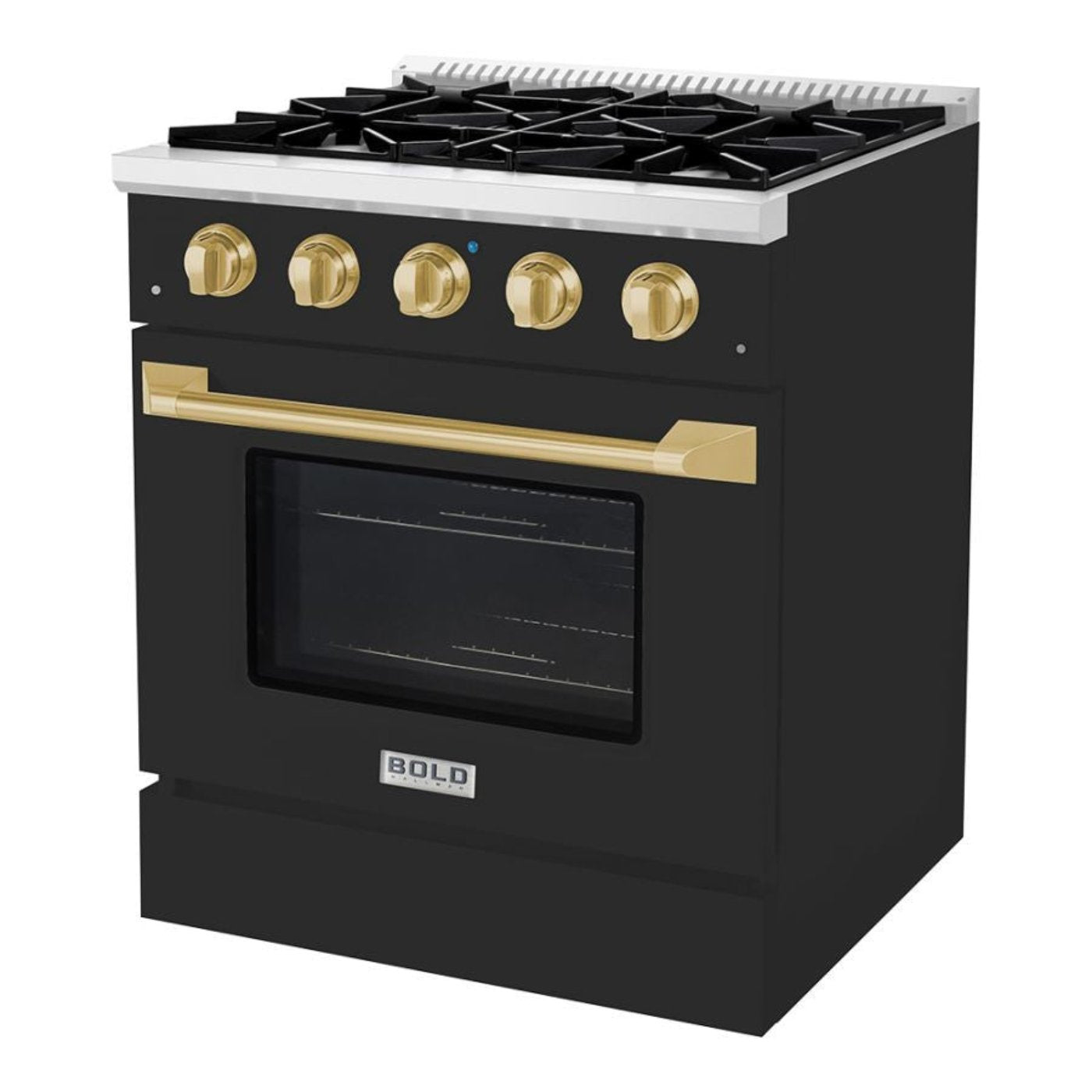 Hallman BOLD 30" 4.2 Cu.Ft. 4 Burner Freestanding Dual Fuel Range and Electric Oven - HBRDF30