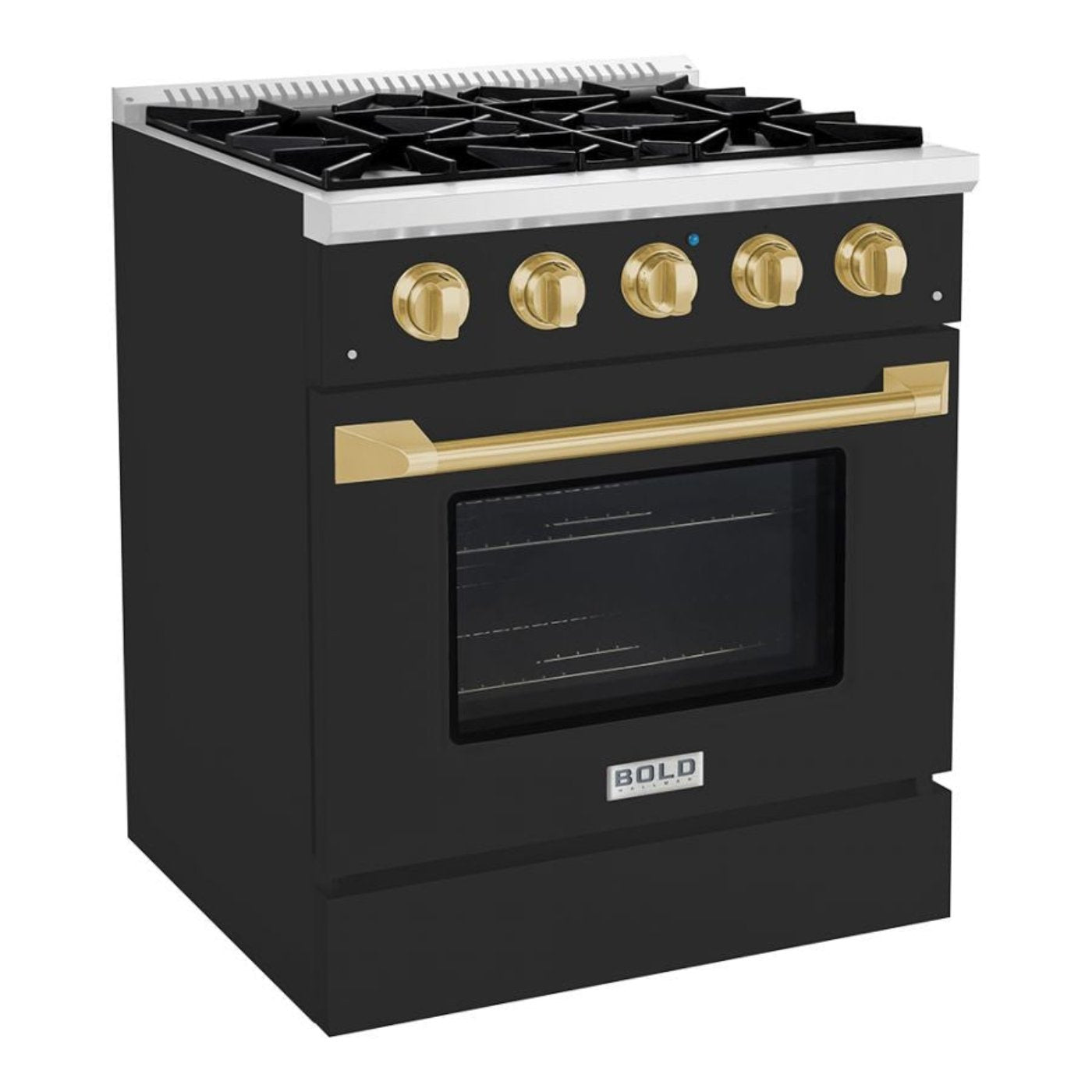 Hallman BOLD 30" 4.2 Cu.Ft. 4 Burner Freestanding Dual Fuel Range and Electric Oven - HBRDF30