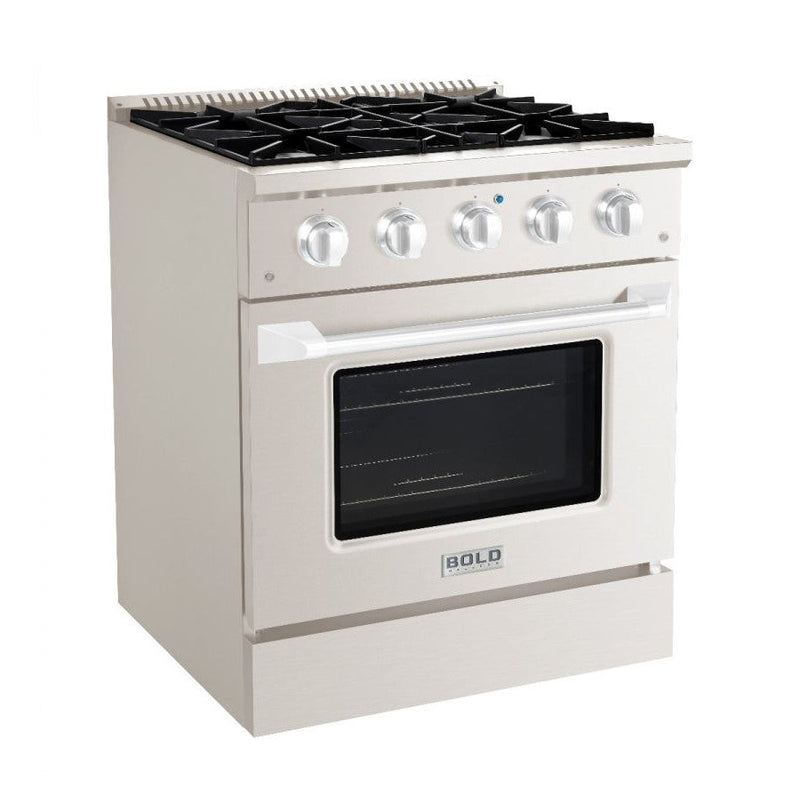 Hallman BOLD 30" 4.2 Cu.Ft. 4 Burner Freestanding Dual Fuel Range and Electric Oven - HBRDF30