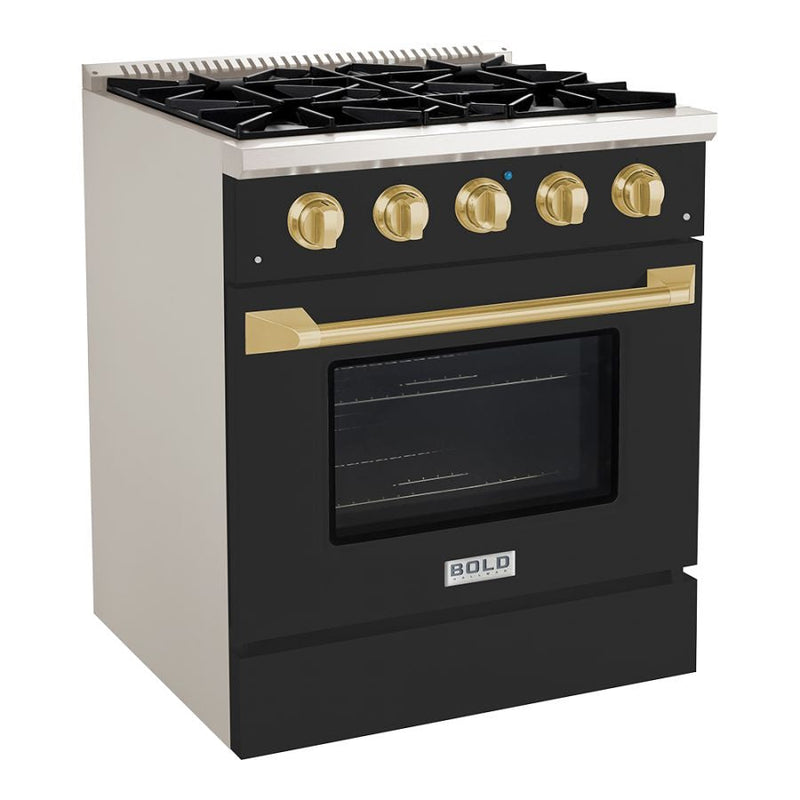 Hallman BOLD 30" 4.2 Cu.Ft. 4 Burner Freestanding All Gas Range and Gas Oven - HBRG30