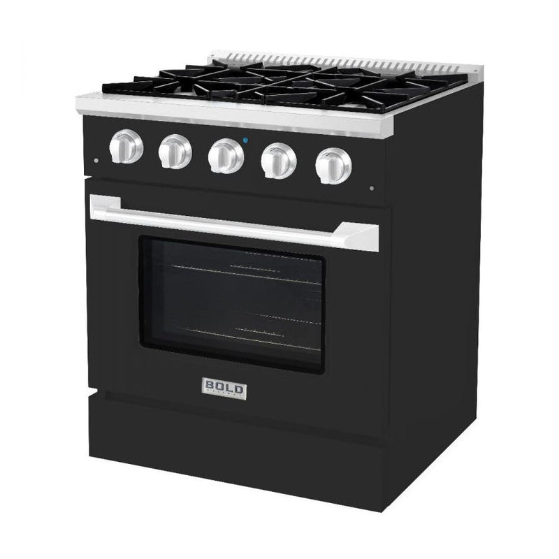 Hallman BOLD 30" 4.2 Cu.Ft. 4 Burner Freestanding All Gas Range and Gas Oven - HBRG30