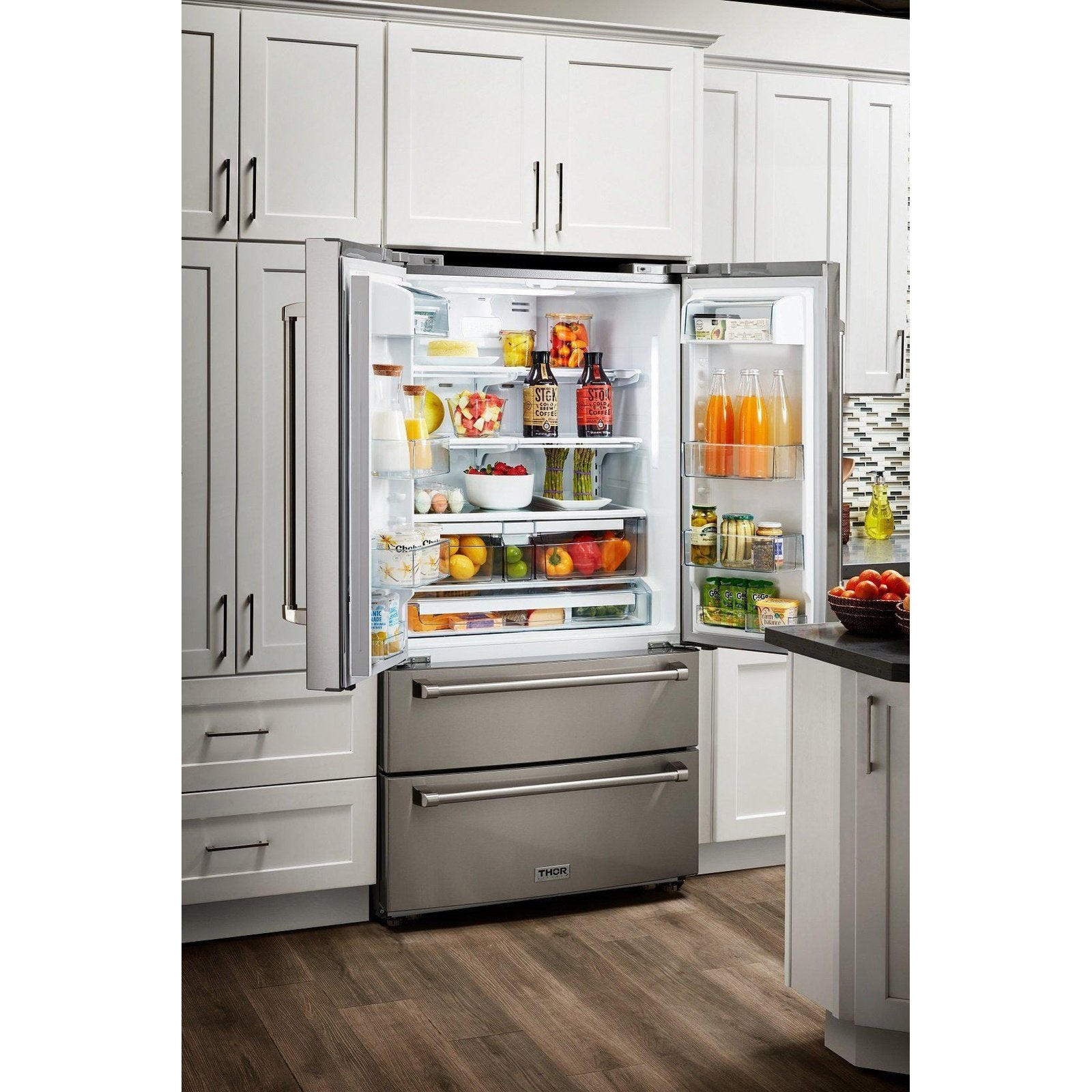 Thor Kitchen 48 in. Propane Gas Range, Counter-Depth Refrigerator, and Dishwasher Appliance Package, AP-LRG4807ULP-2