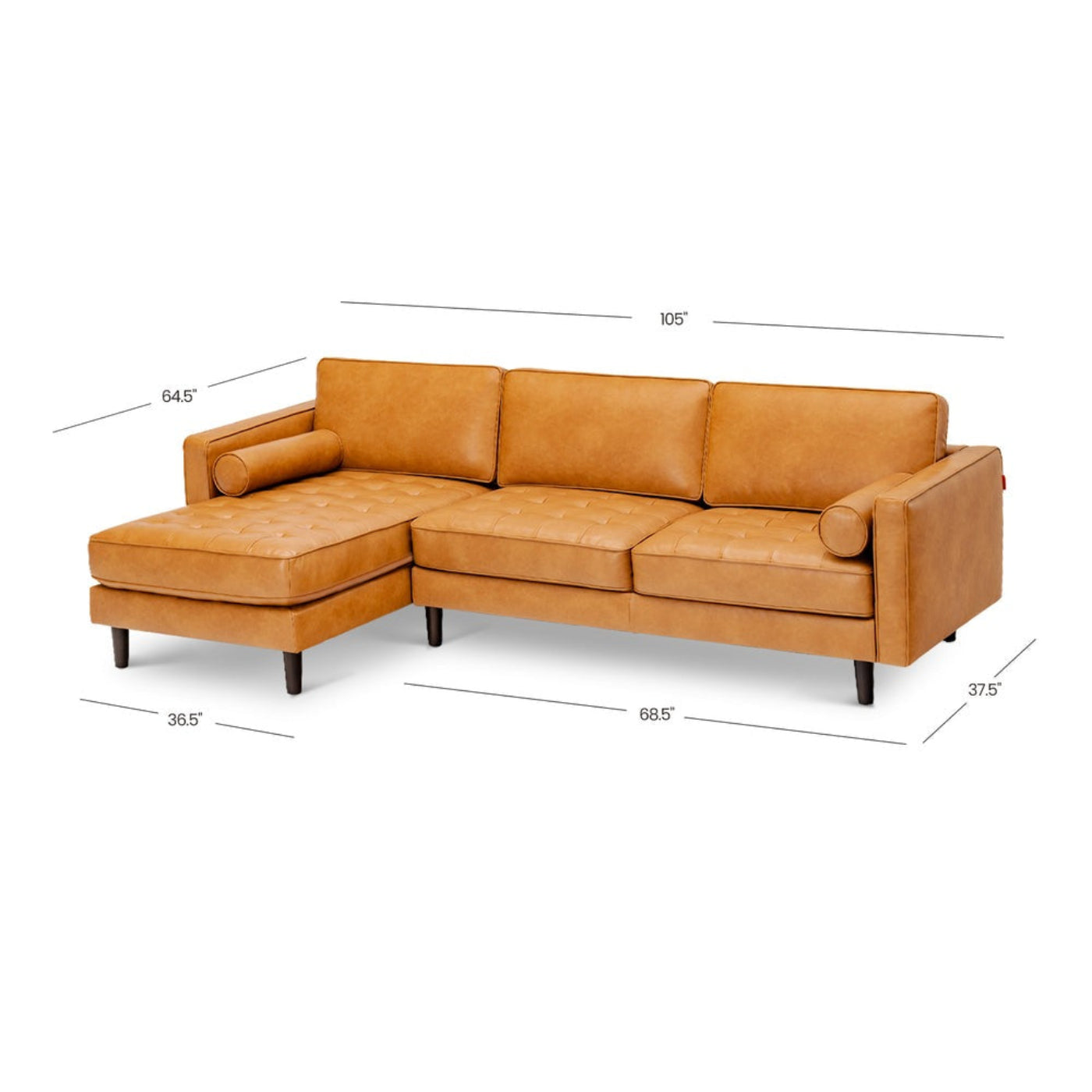 Costway 3 Seat L-Shaped Sectional Sofa Couch New - HV10180WL-BN