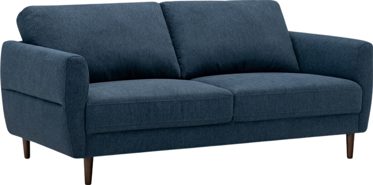 Costway Loveseat Sofa 72" Modern Upholstered Fabric Couch with Solid Wood Frame New -  Navy  HV10186WL-12NY